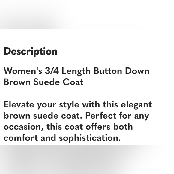 NWT Fan Jackets Kandis Suede 3/4 Length Nutmeg Suede Jacket Size Medium - Picture 10 of 16